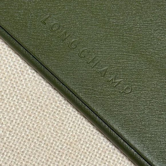 LONGCHAMP Leather Sunglasses Case NEW & UNUSED Olive Green - Picture 2 of 6